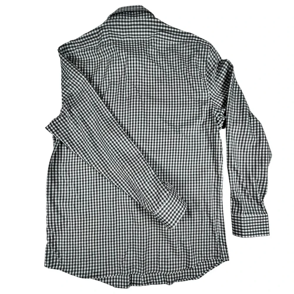 Banana‎ Republic Mens Large Slim Fit Wrinkle Resistant Gingham Button Down Shirt